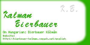 kalman bierbauer business card