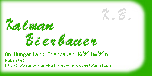 kalman bierbauer business card